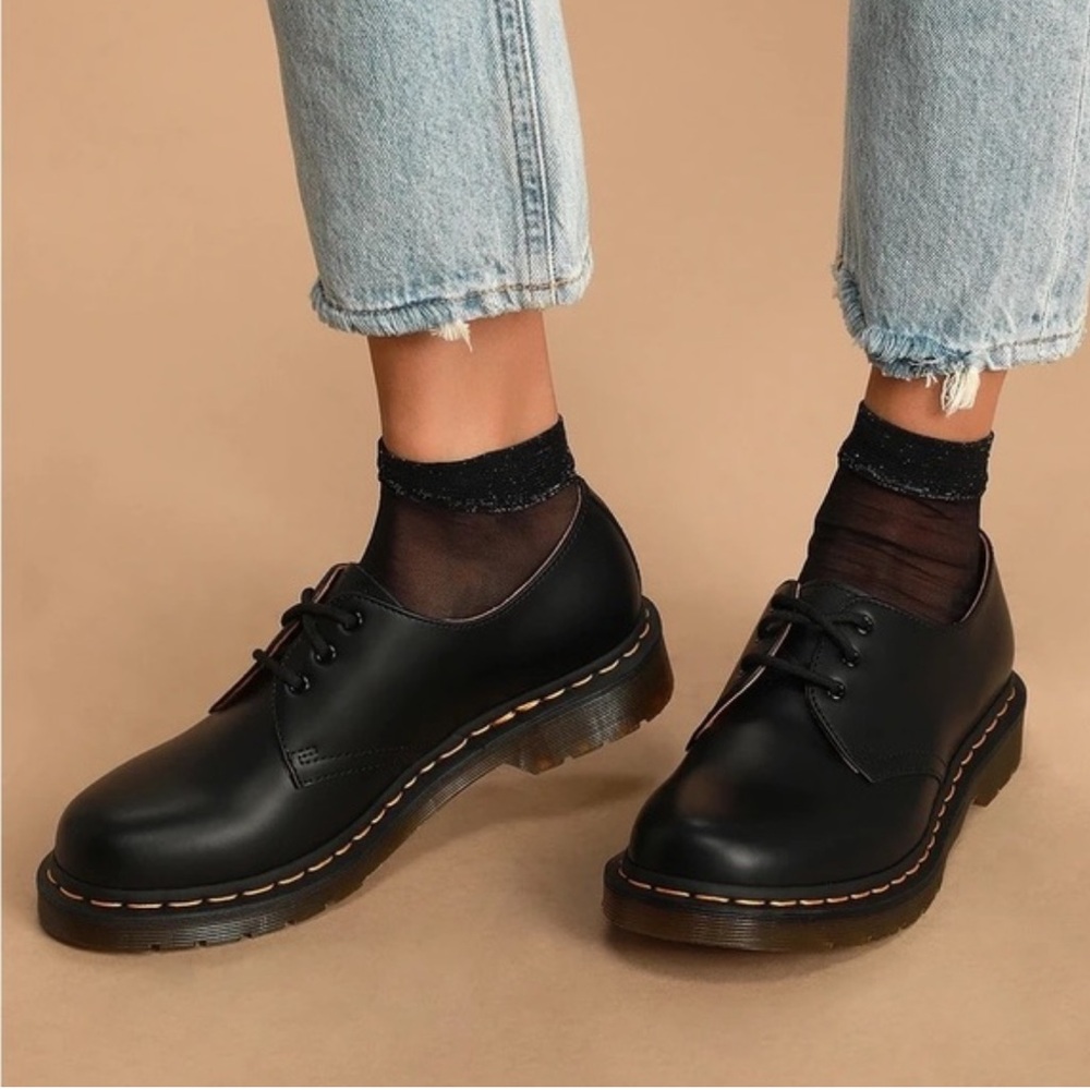 Dr. Martens Black Smooth Leather 3-Eye Shoes
